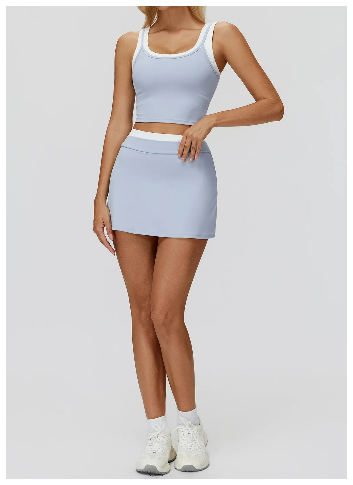 High Waist Sports Short Skirt – 2-in-1 Tennis & Workout Skirt