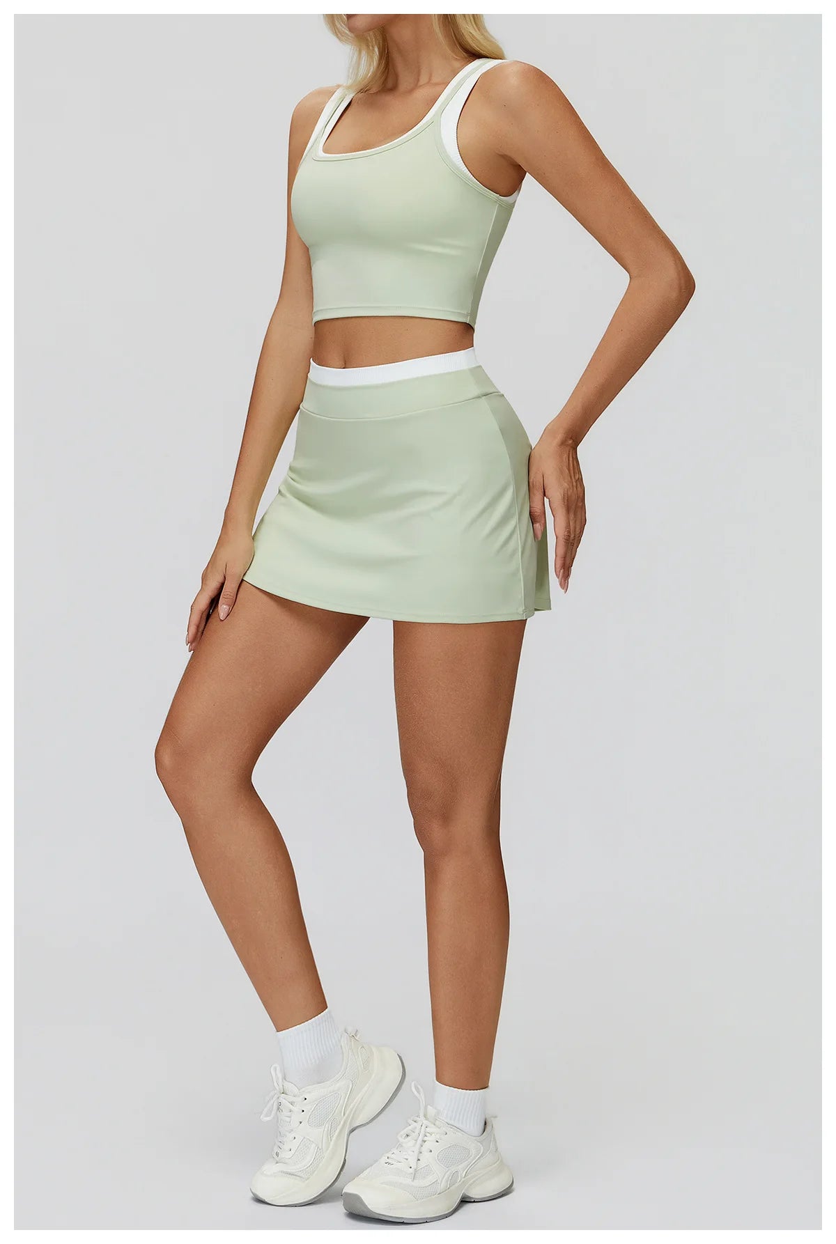 High Waist Sports Short Skirt – 2-in-1 Tennis & Workout Skirt
