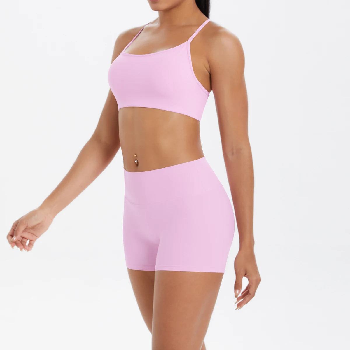 2PCS Yoga Clothes Halter Top Set