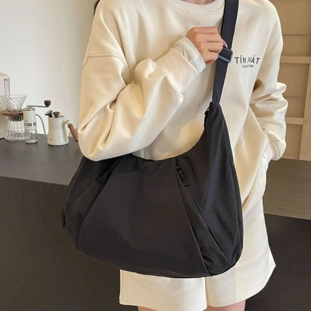 Korean-Style Nylon Underarm Dumpling Bag