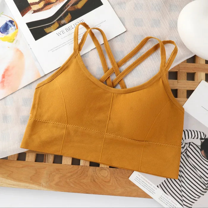 Sexy Women’s Tops Back Cross Strap Tank Top Sports Bra