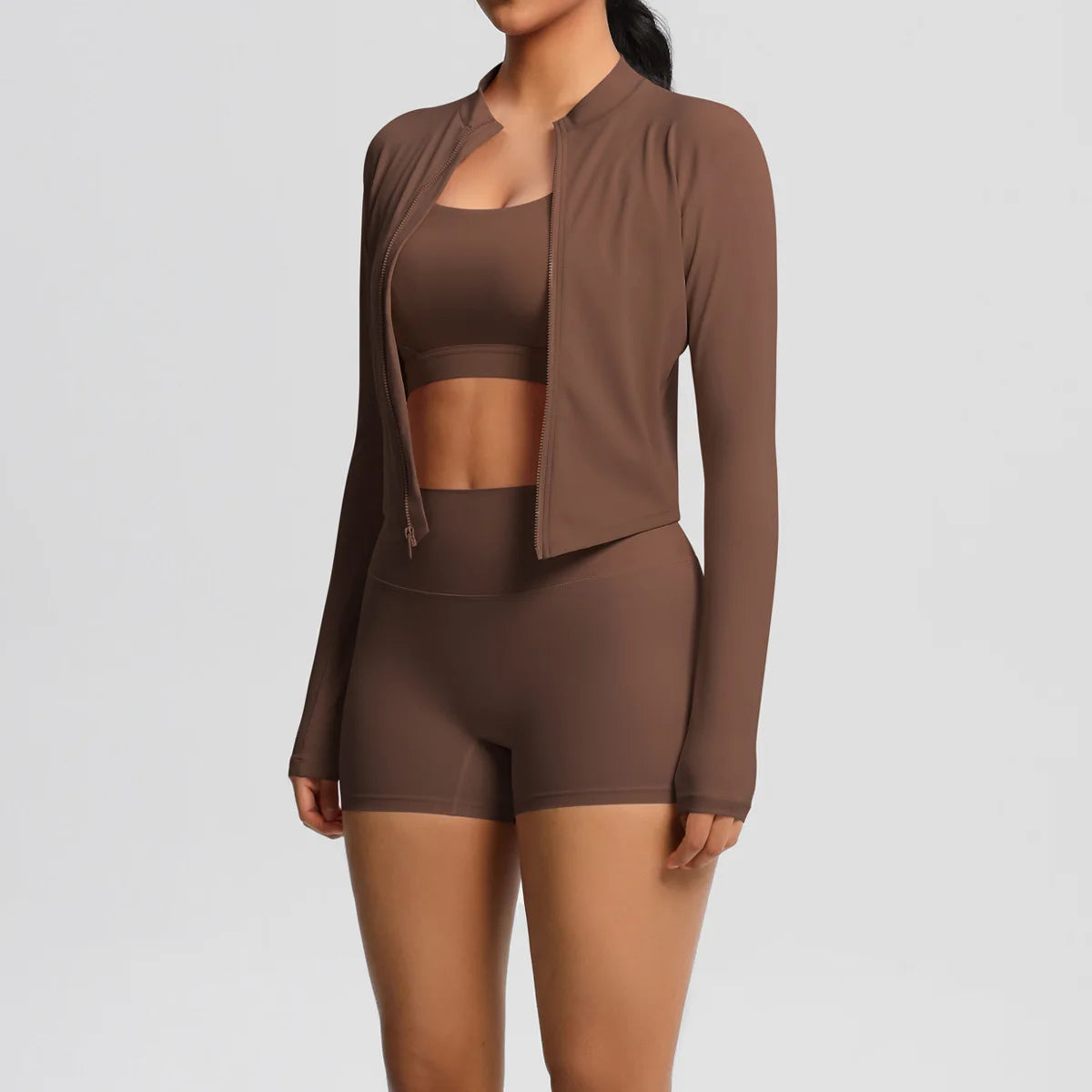 3-Piece Gym Set Breathable High Waist Fitness Suit