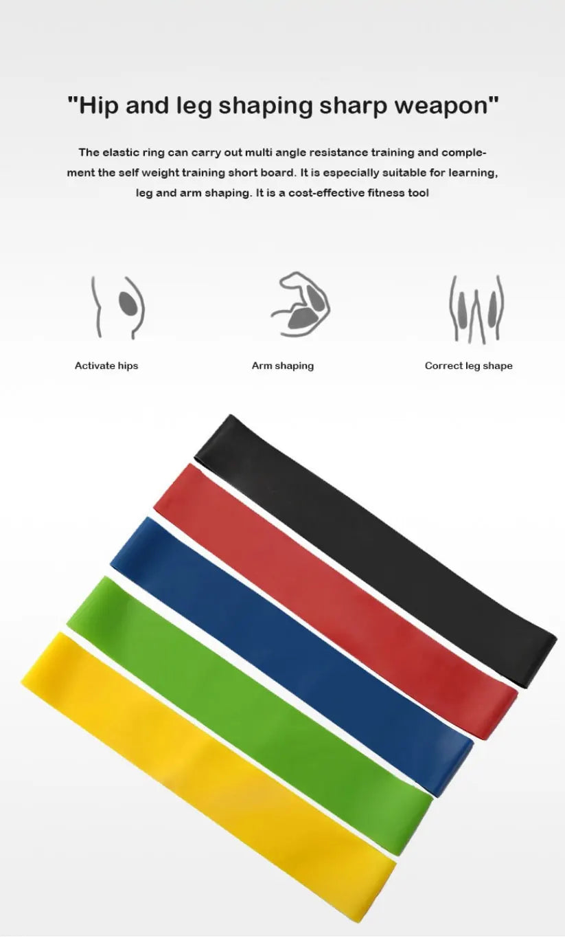 5pcs Yoga Tension Belt Fitness Elastic Belt