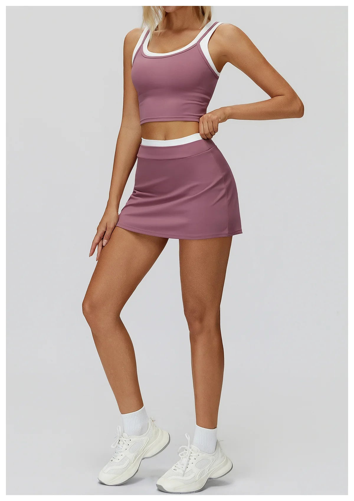 High Waist Sports Short Skirt – 2-in-1 Tennis & Workout Skirt
