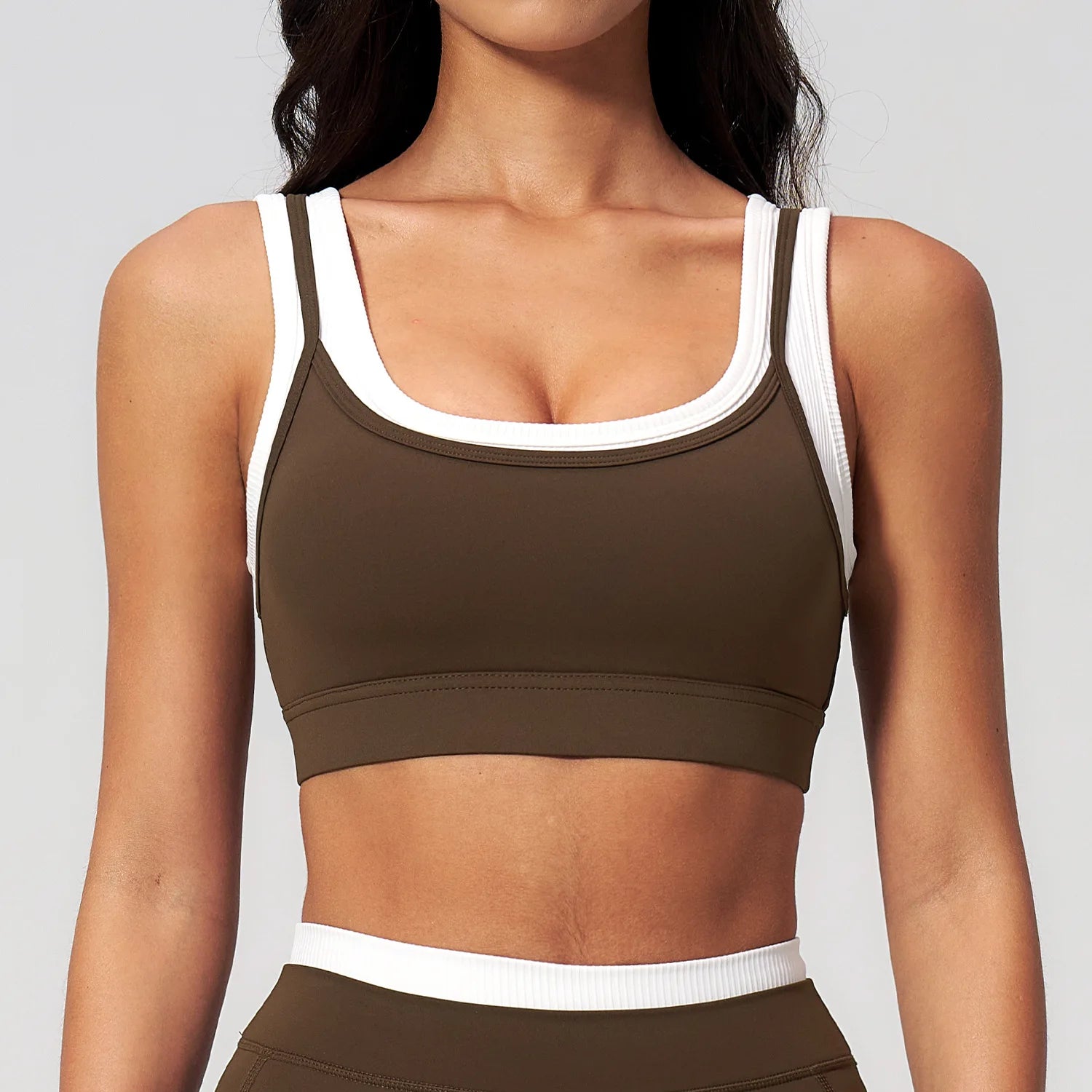 Contrast Trim Sports Bra