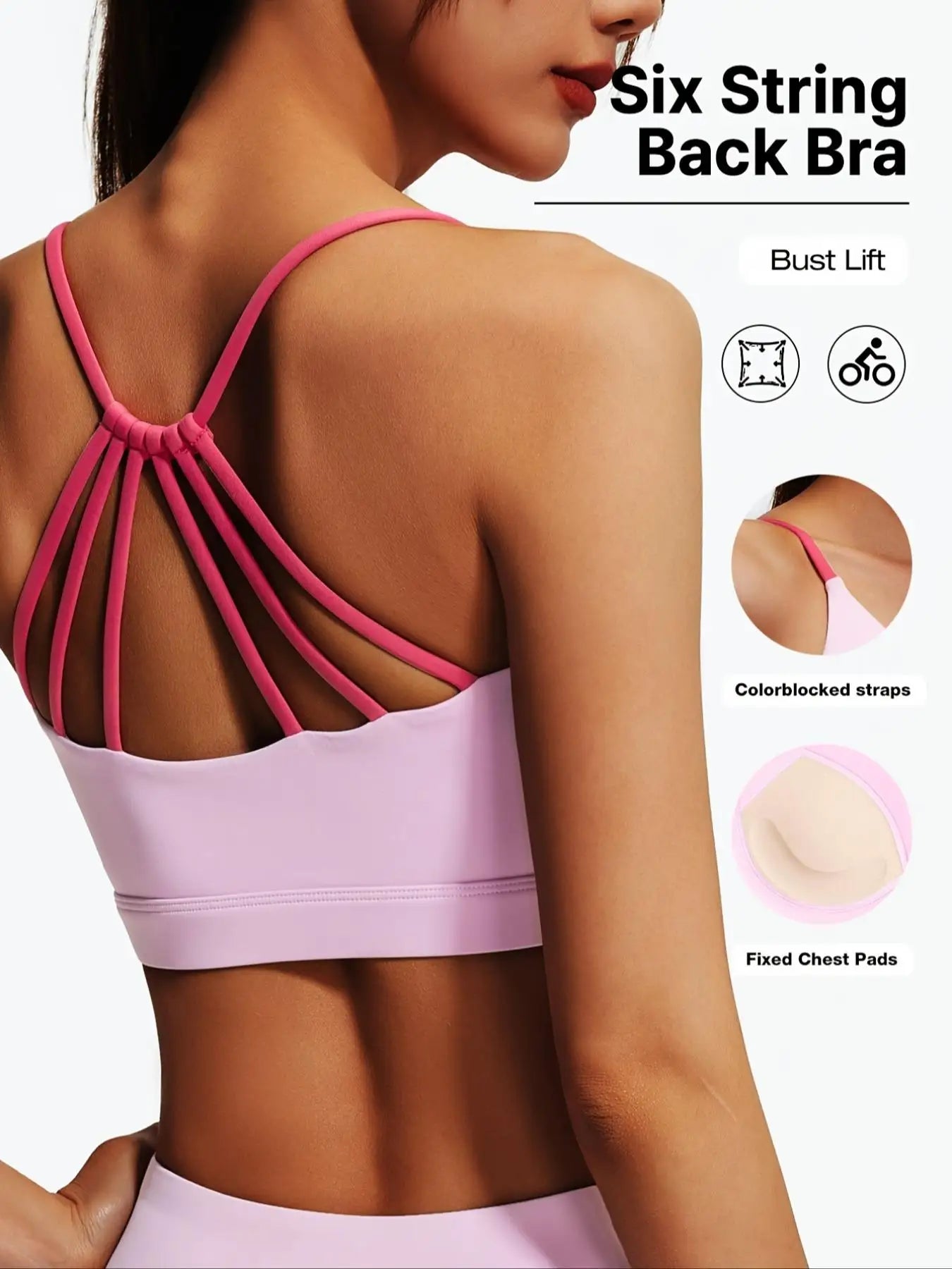 Six String Backless Sports Bra