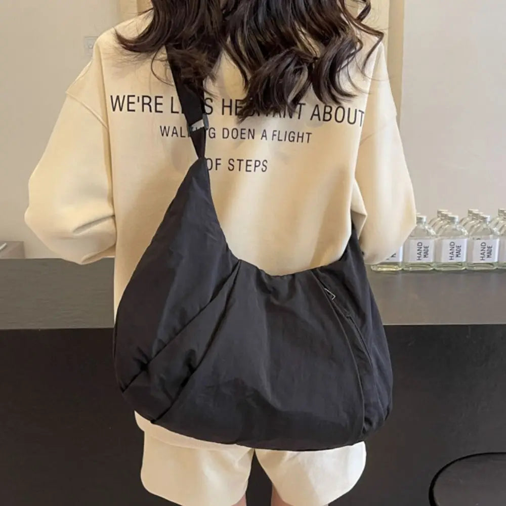 Korean-Style Nylon Underarm Dumpling Bag