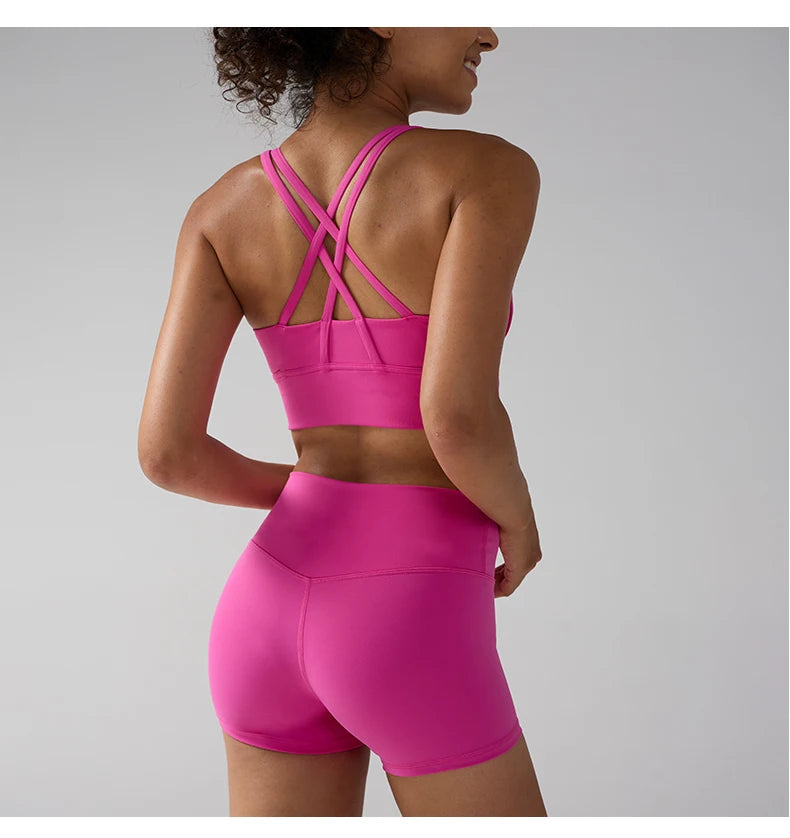 2-Piece Solid Color Women Gym Yoga Set