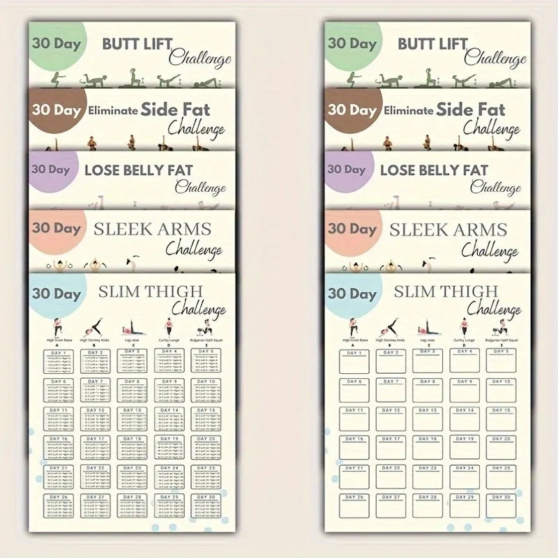 30 Day Home Workout Challenge Poster Set