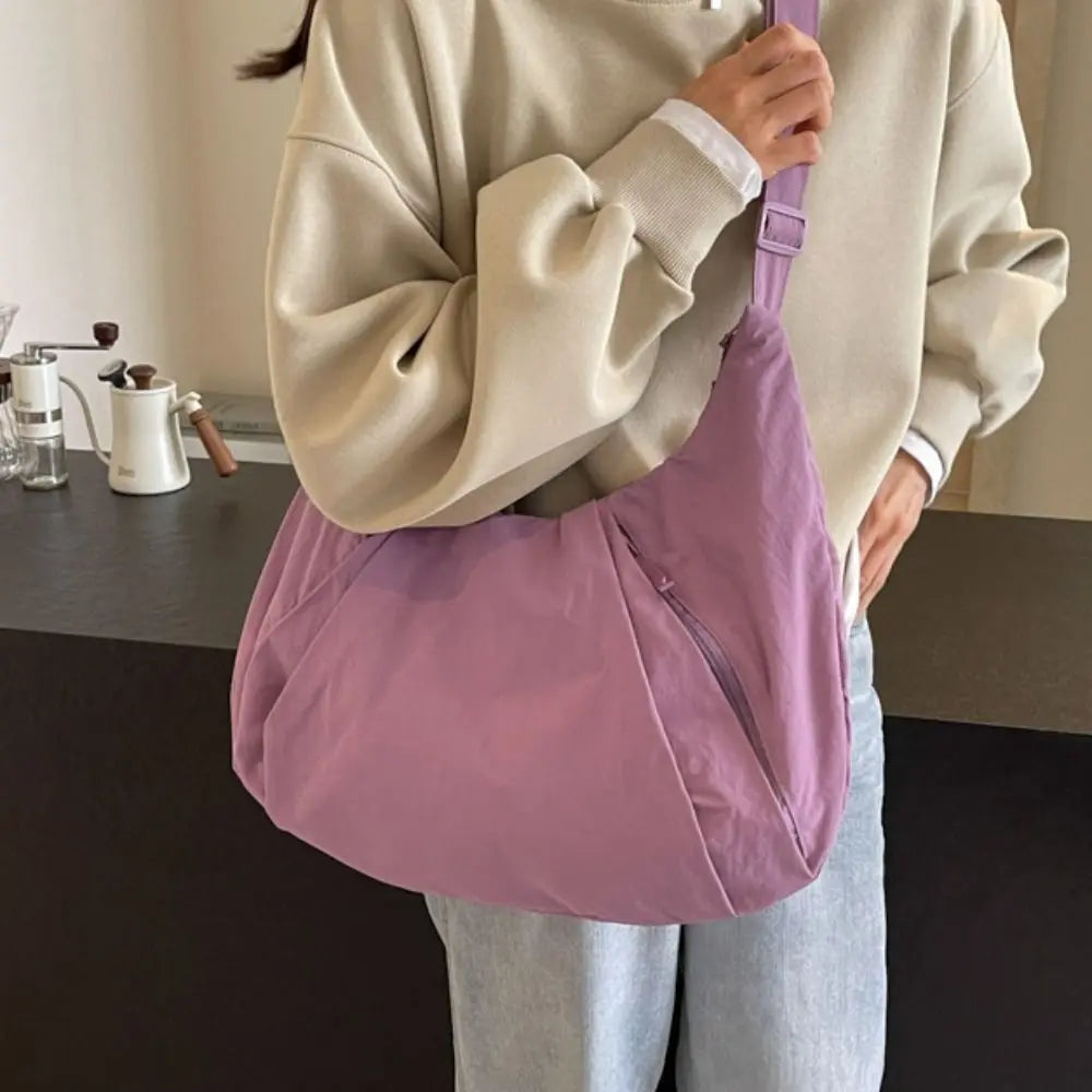 Korean-Style Nylon Underarm Dumpling Bag