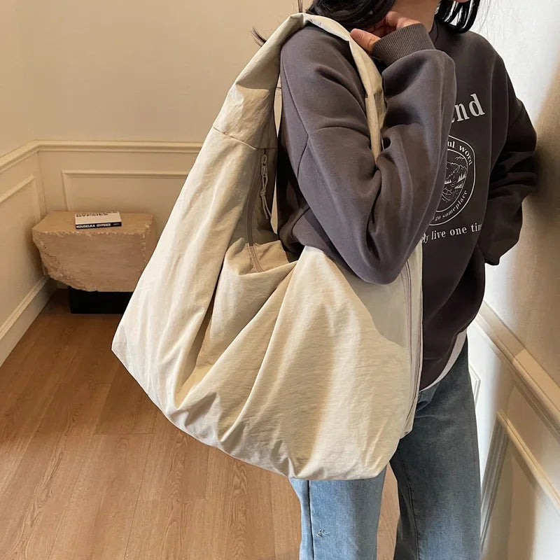 Casual Nylon Multi-Pocket Japanese-Style Tote