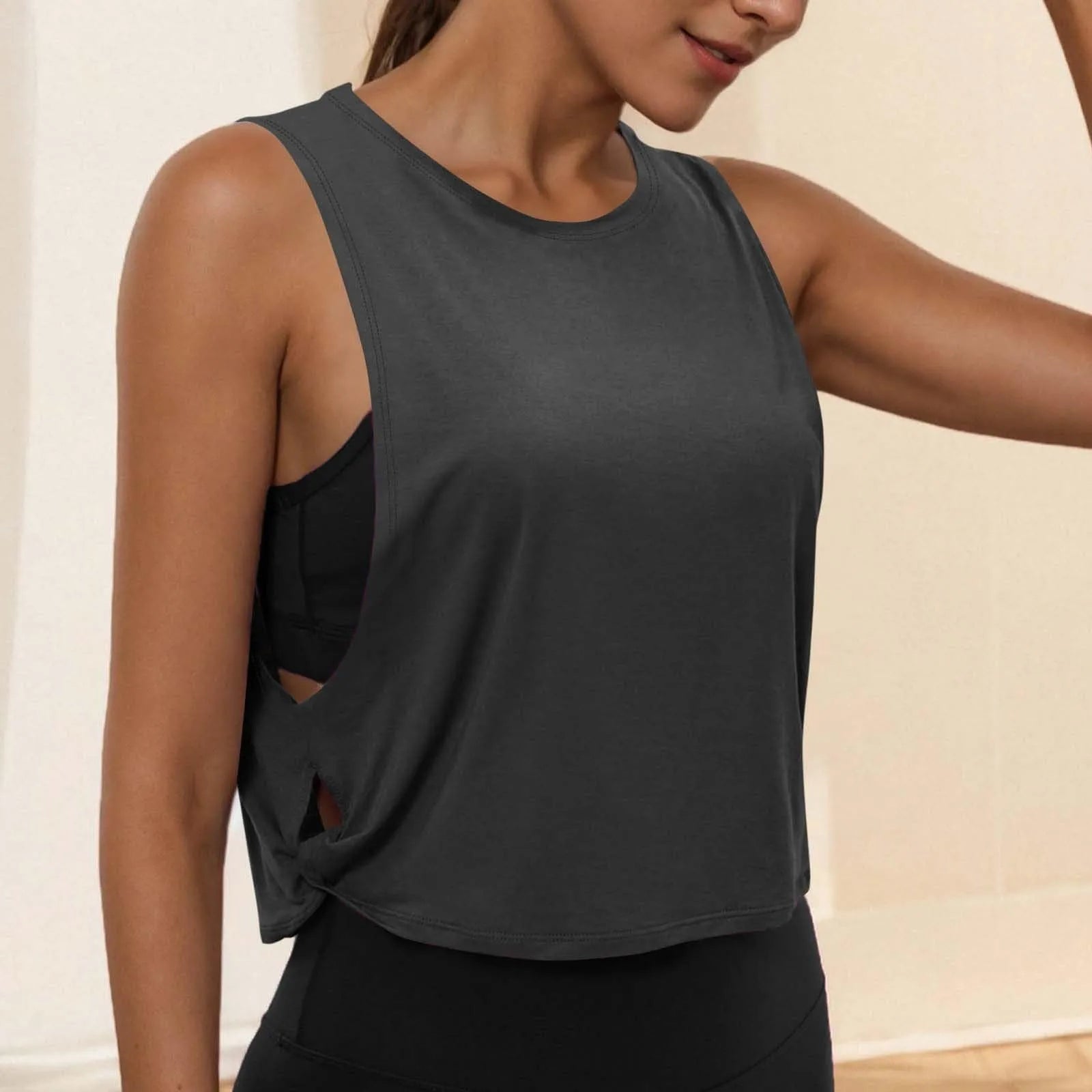 Women’s Sleeveless Yoga Crop Tank Top