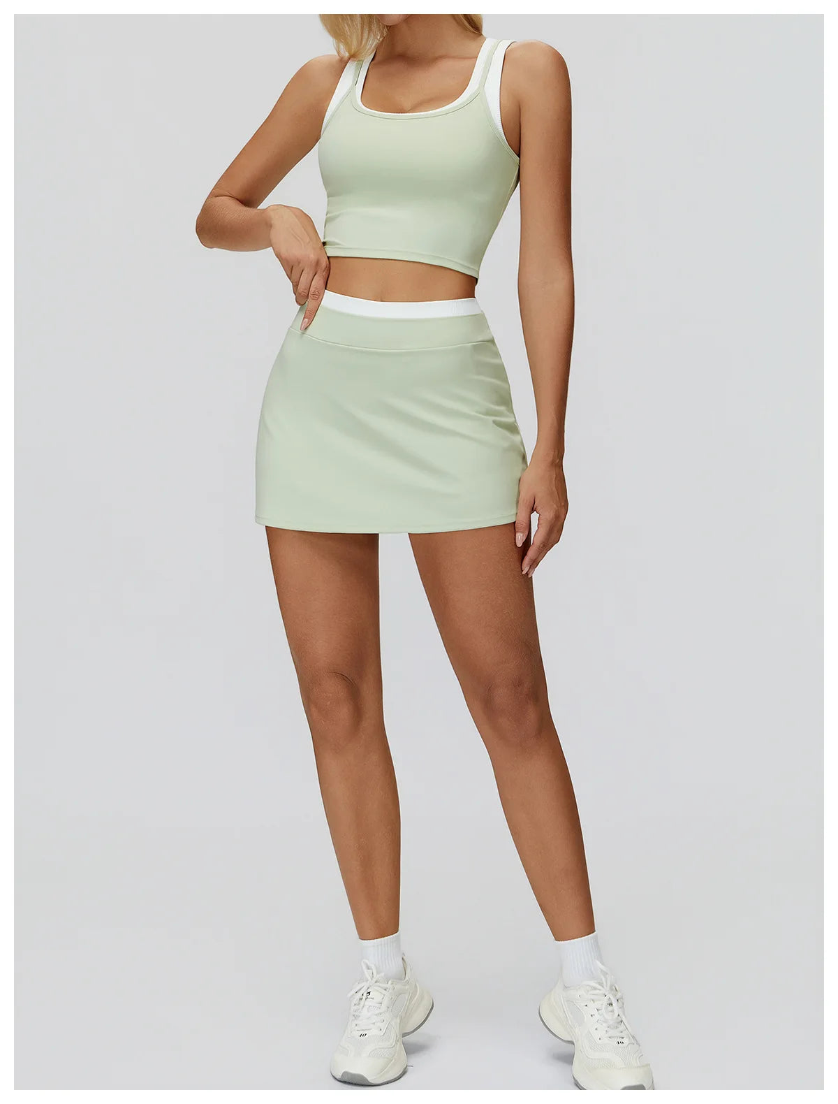 High Waist Sports Short Skirt – 2-in-1 Tennis & Workout Skirt