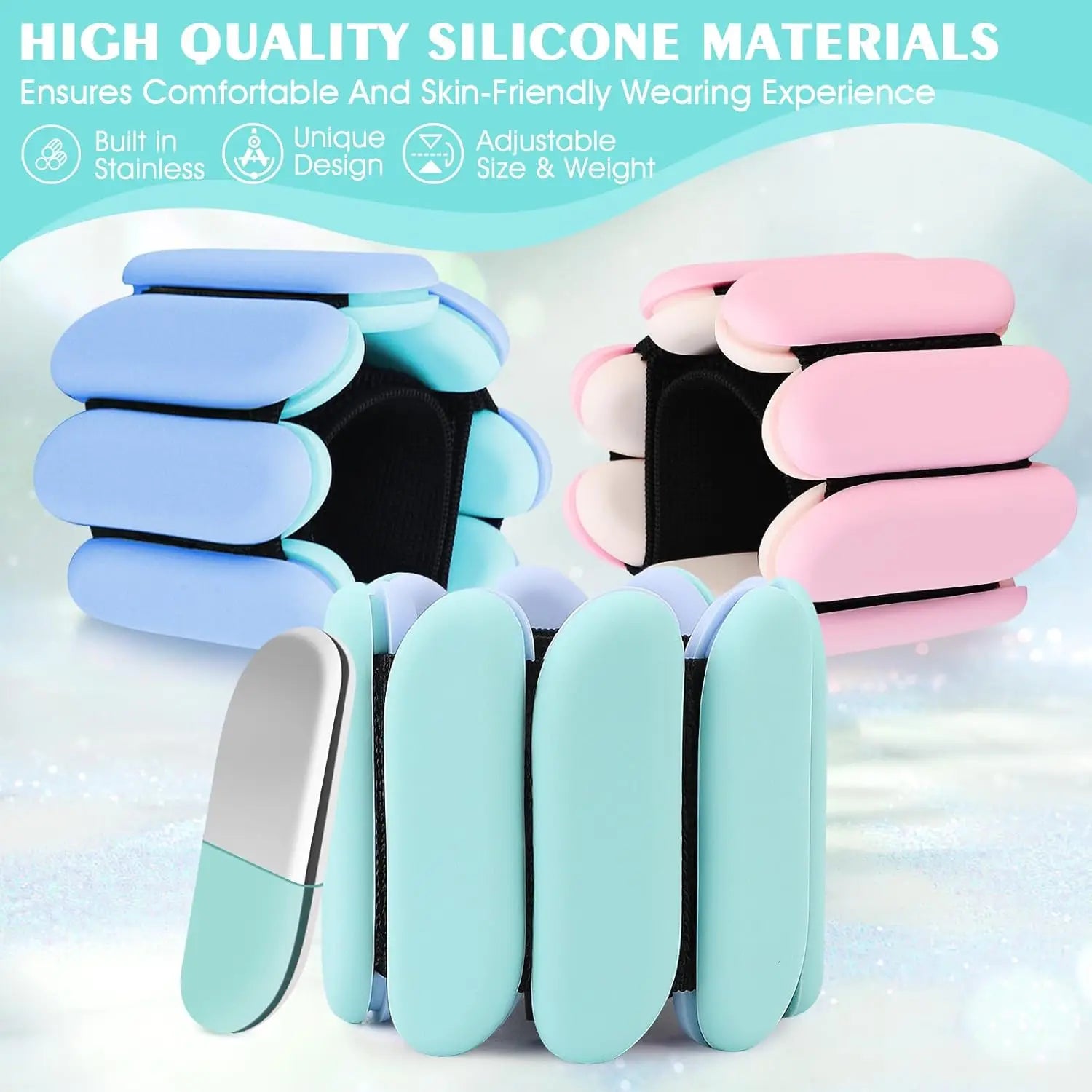 Adjustable Silicone Wrist & Ankle Weights