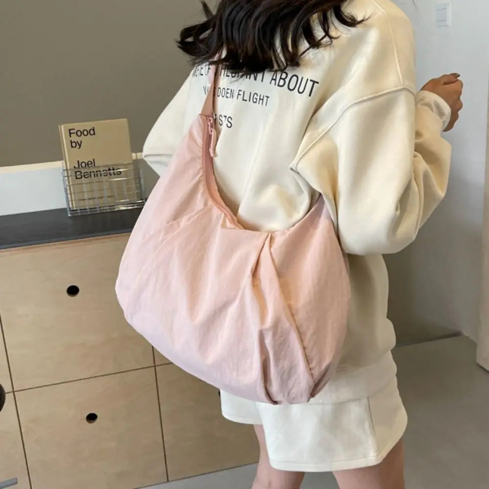 Korean-Style Nylon Underarm Dumpling Bag