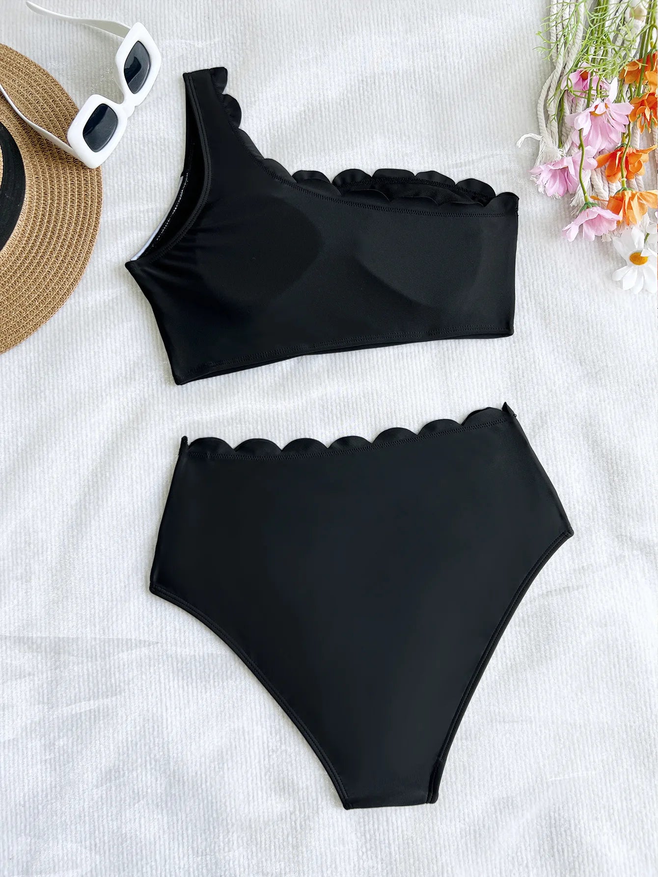 Sexy Black & White Patchwork Bikini