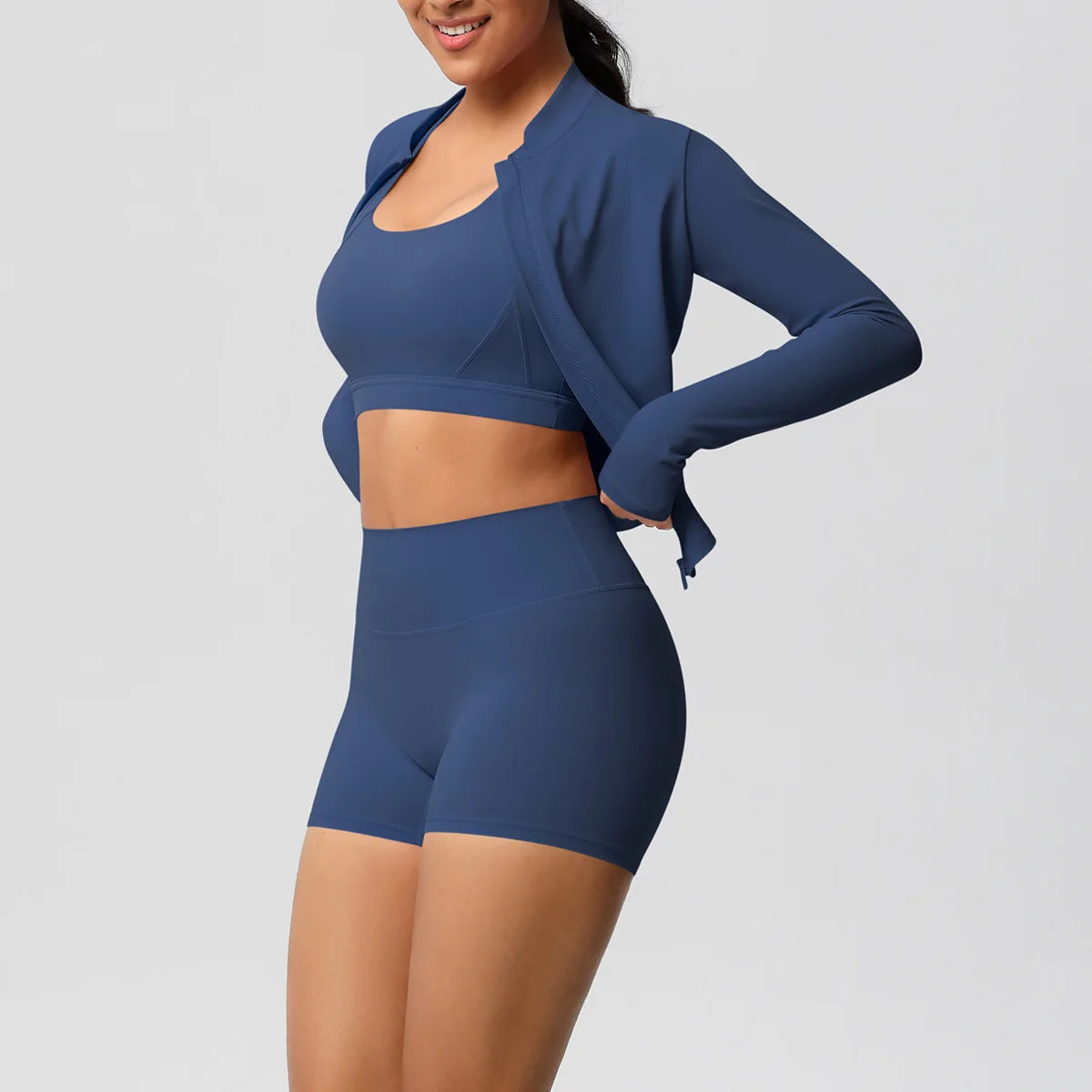 3-Piece Gym Set Breathable High Waist Fitness Suit