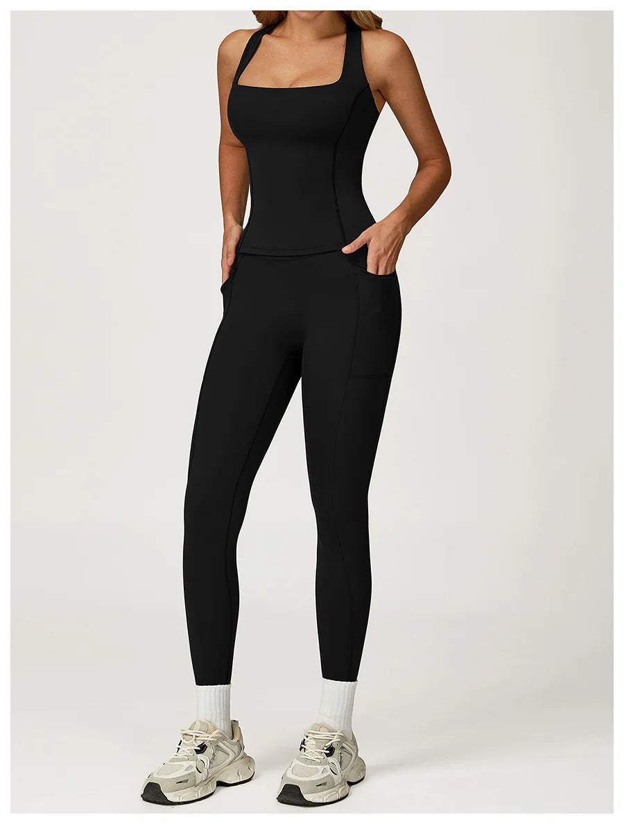 Yoga Set 2 Pieces Workout Outfits Fitness Sportswear