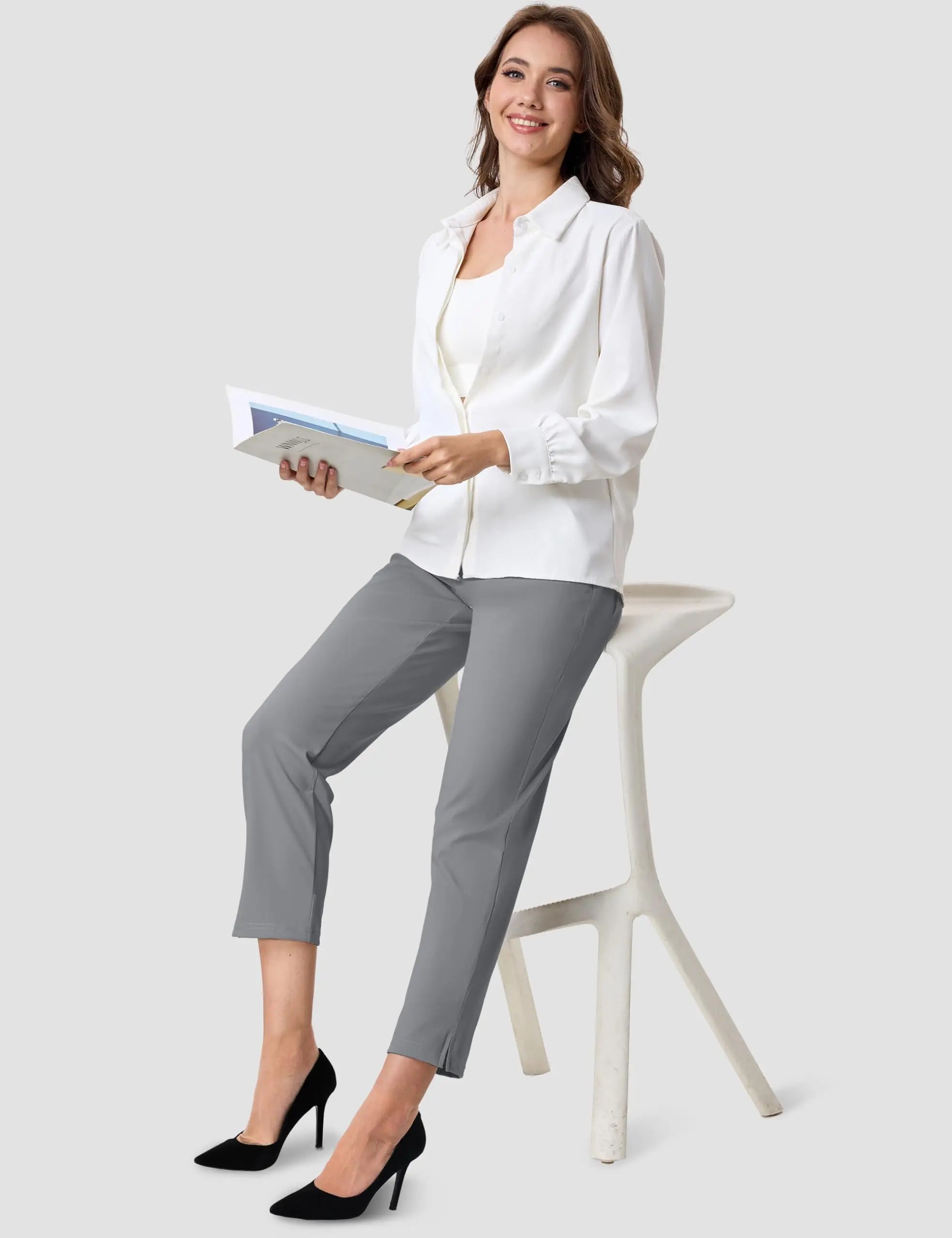 TACVASEN Golf Pants Womens UPF 50+ Lightweight Stretch High Waisted Pants