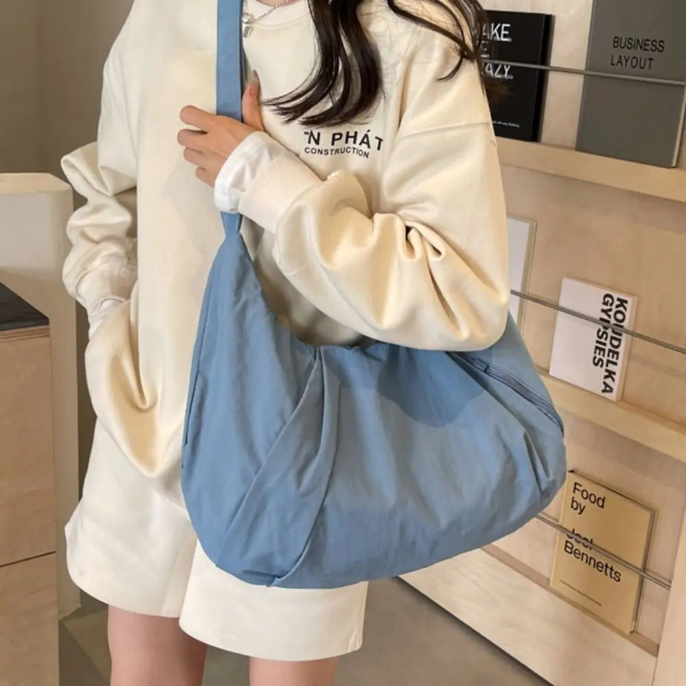 Korean-Style Nylon Underarm Dumpling Bag
