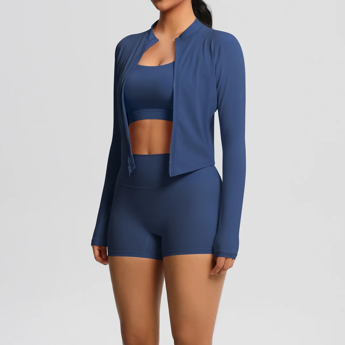 3-Piece Gym Set Breathable High Waist Fitness Suit