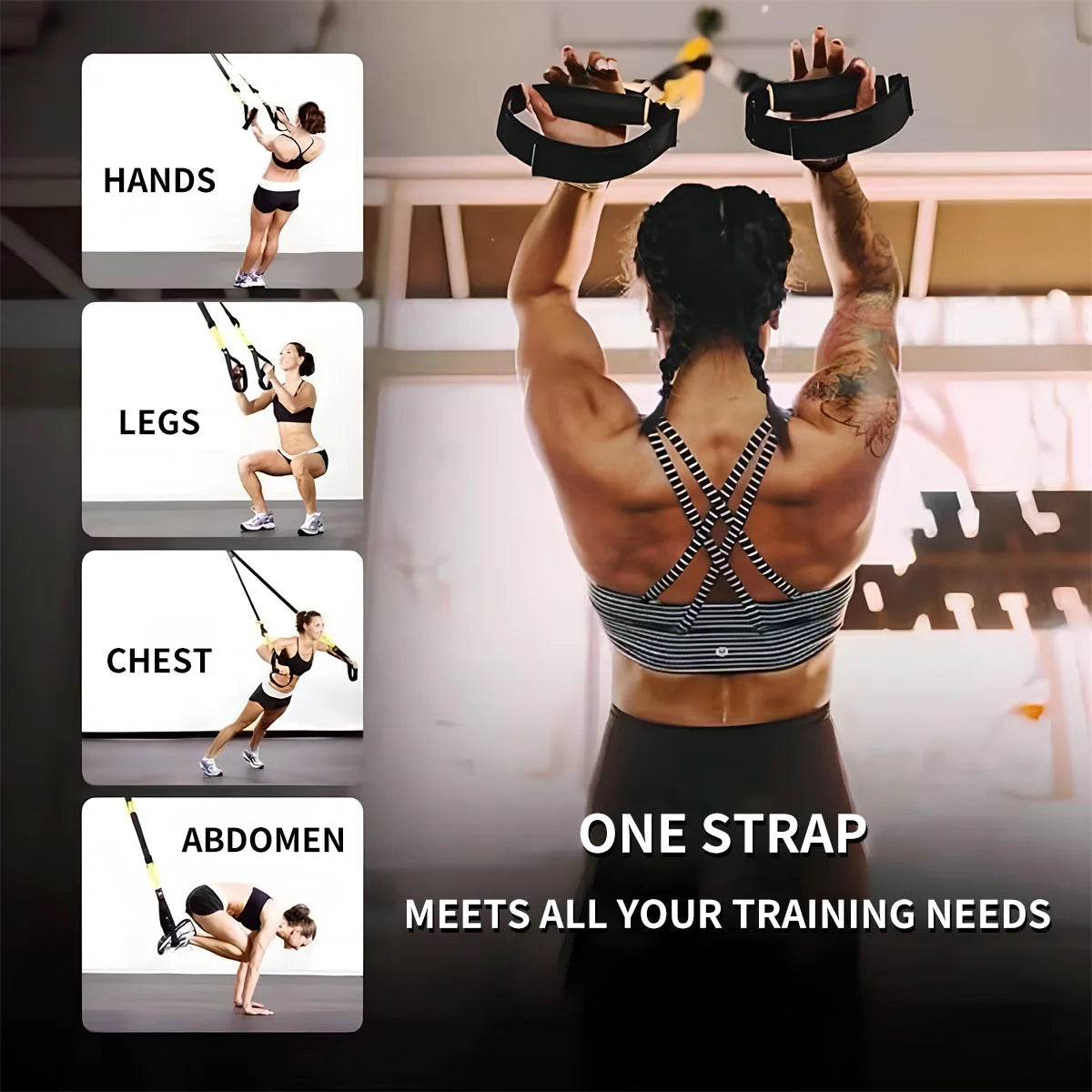 Suspended Training Belt with Bungee Storage Bag