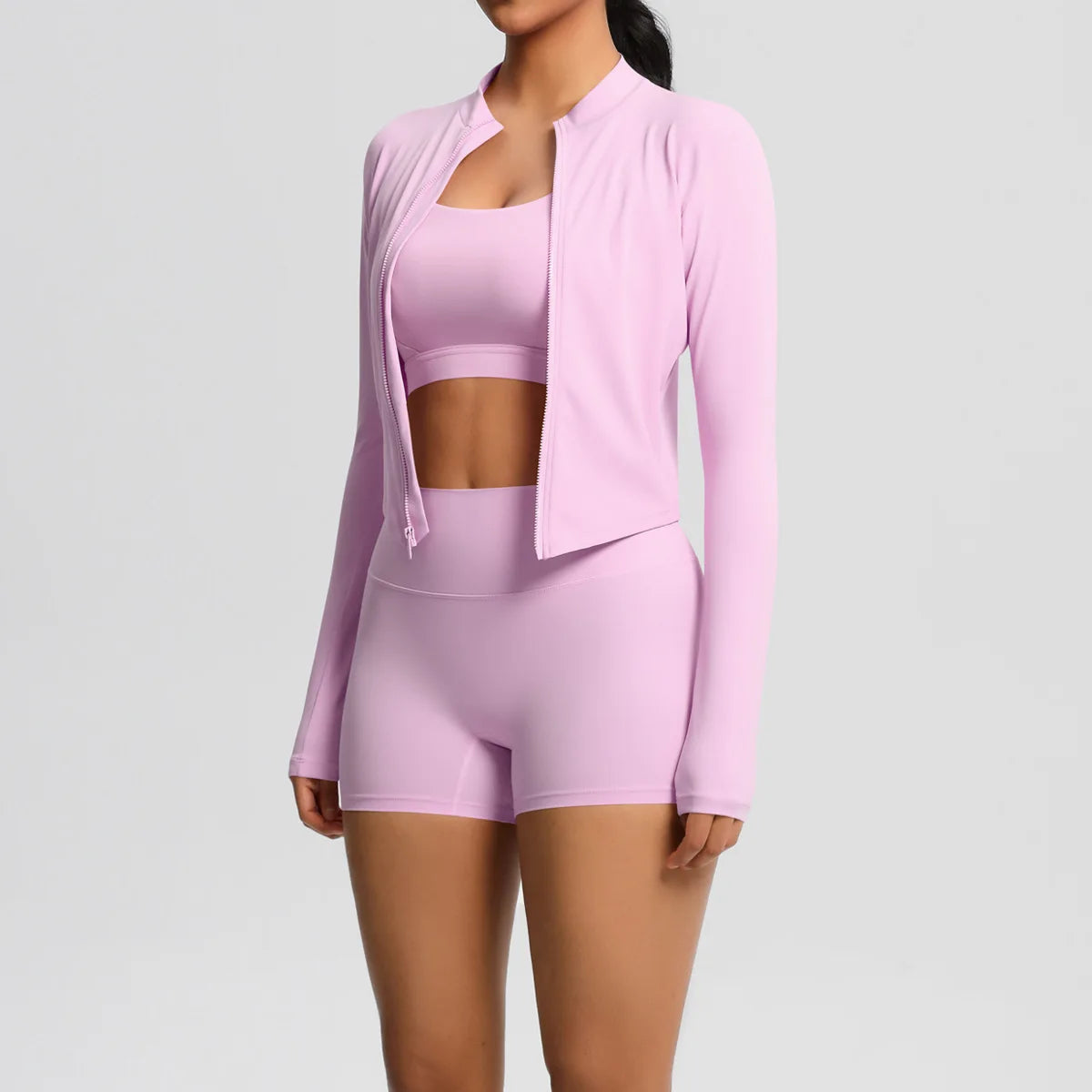 3-Piece Gym Set Breathable High Waist Fitness Suit