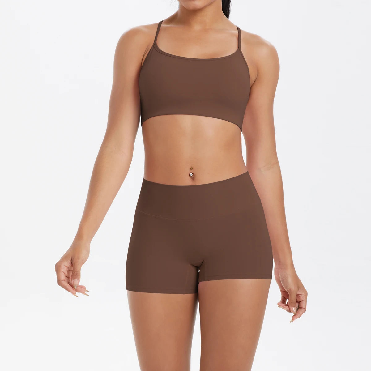 2PCS Yoga Clothes Halter Top Set