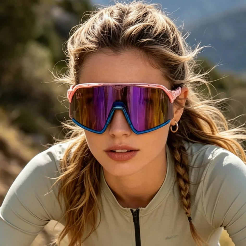 Oversized One-Piece Cycling Sunglasses UV400 – Anti-Reflective Bike Eyewear for Women & Men
