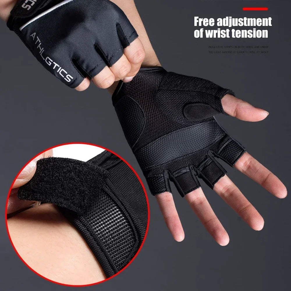 1Pair Breathable Fingerless Cycling & Gym Gloves