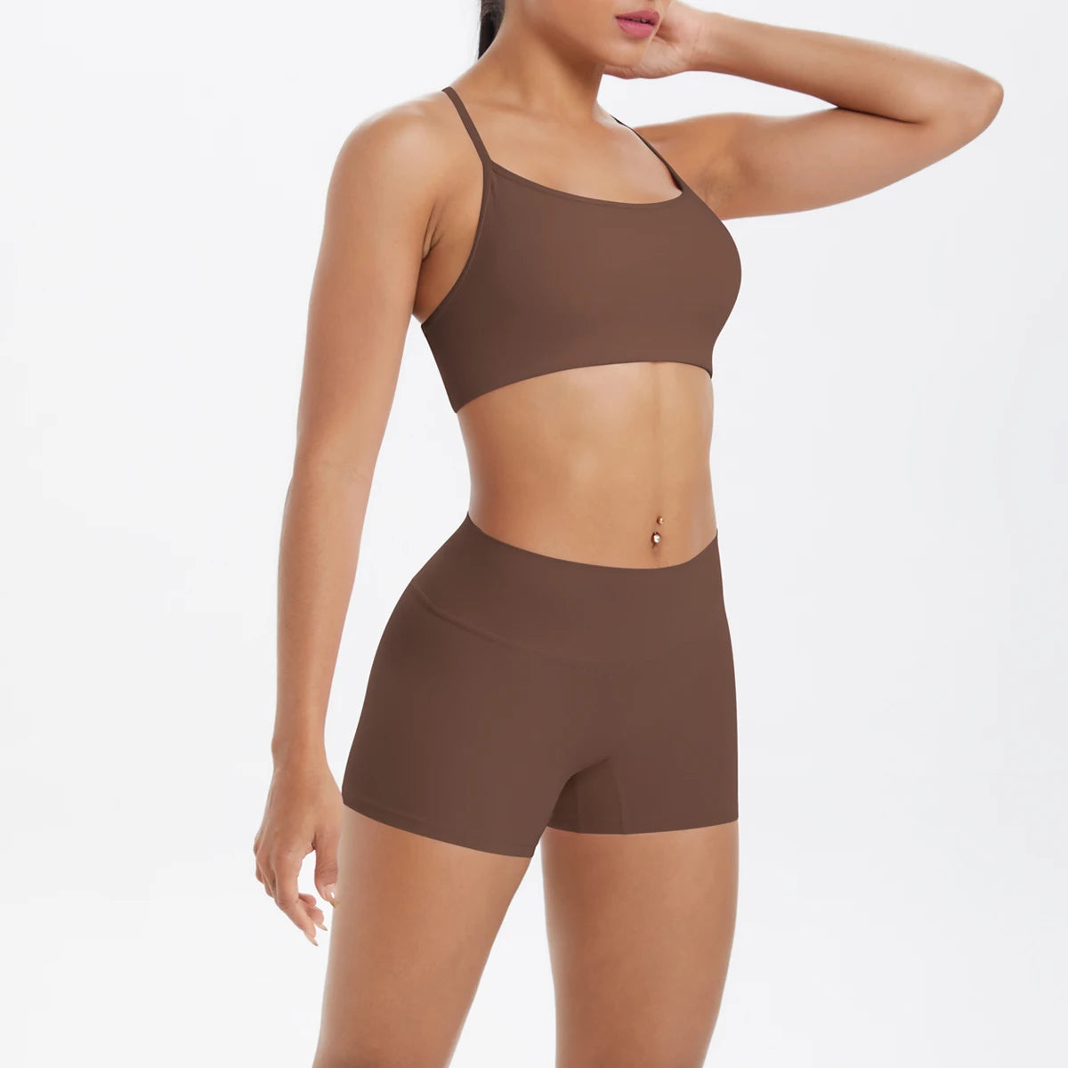 2PCS Yoga Clothes Halter Top Set