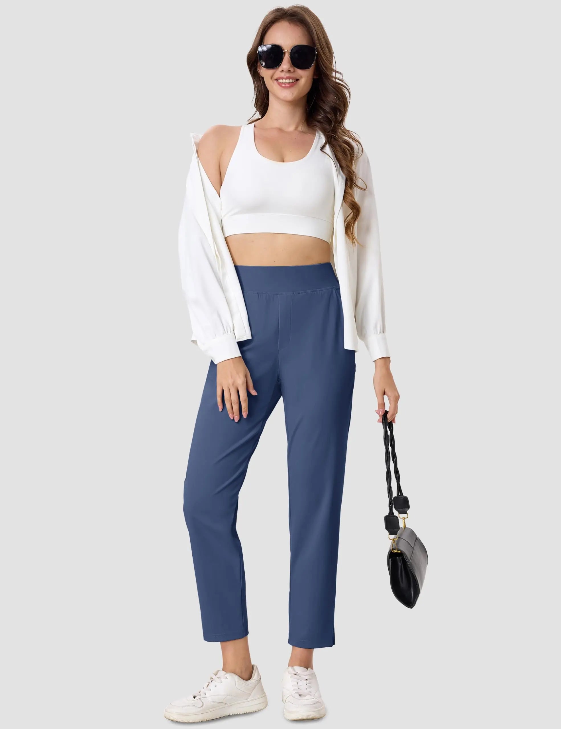 TACVASEN Golf Pants Womens UPF 50+ Lightweight Stretch High Waisted Pants