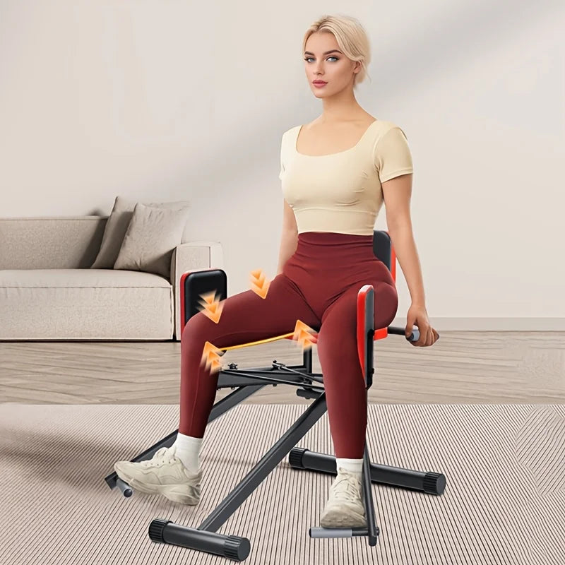 Home Hip & Thigh Exercise Equipment – Adjustable Resistance Leg Abduction Machine + 2 Resistance Ropes