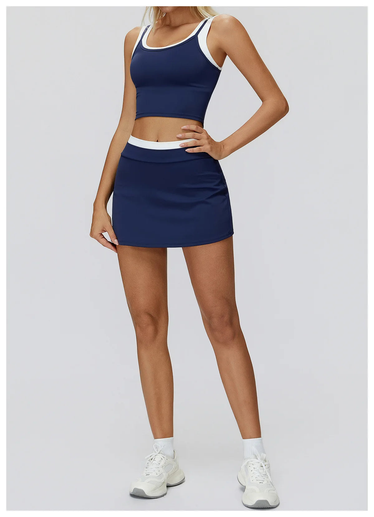 High Waist Sports Short Skirt – 2-in-1 Tennis & Workout Skirt