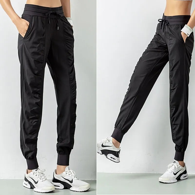 Women's Fabric Drawstring Running Sport Joggers