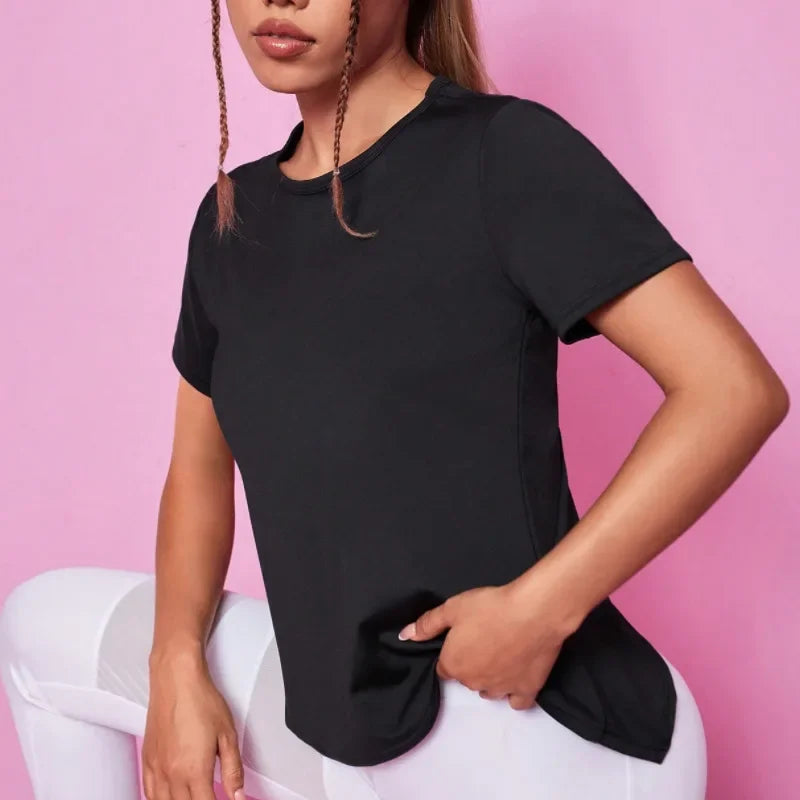 Women's Seamless Yoga T-Shirt Crop Top