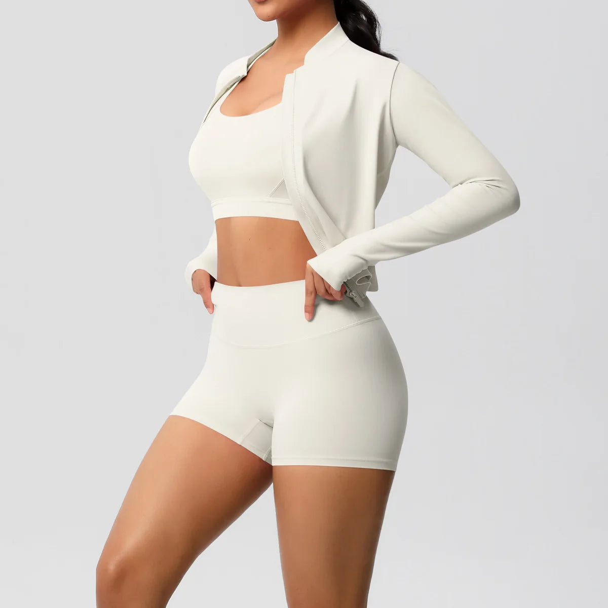 3-Piece Gym Set Breathable High Waist Fitness Suit