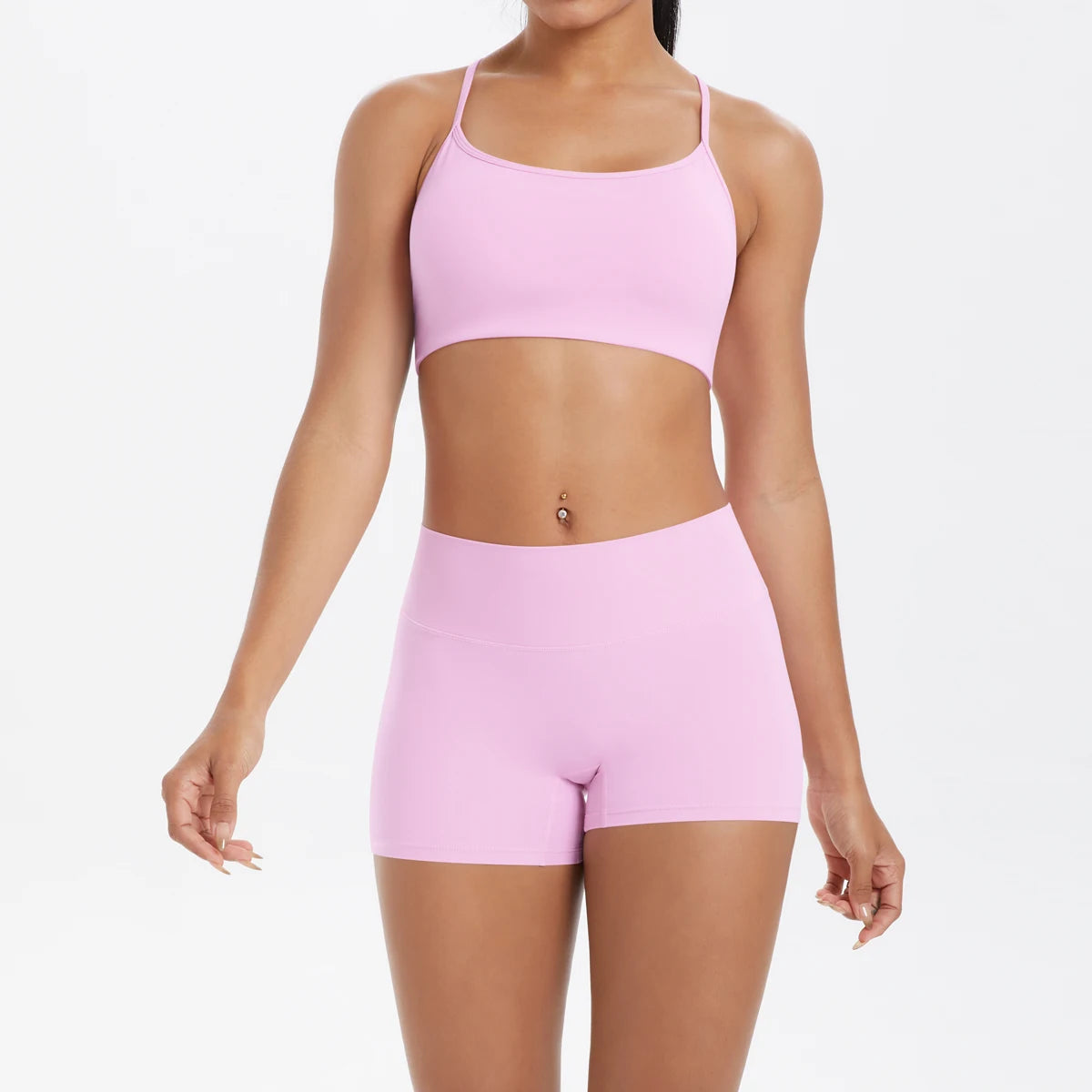 2PCS Yoga Clothes Halter Top Set