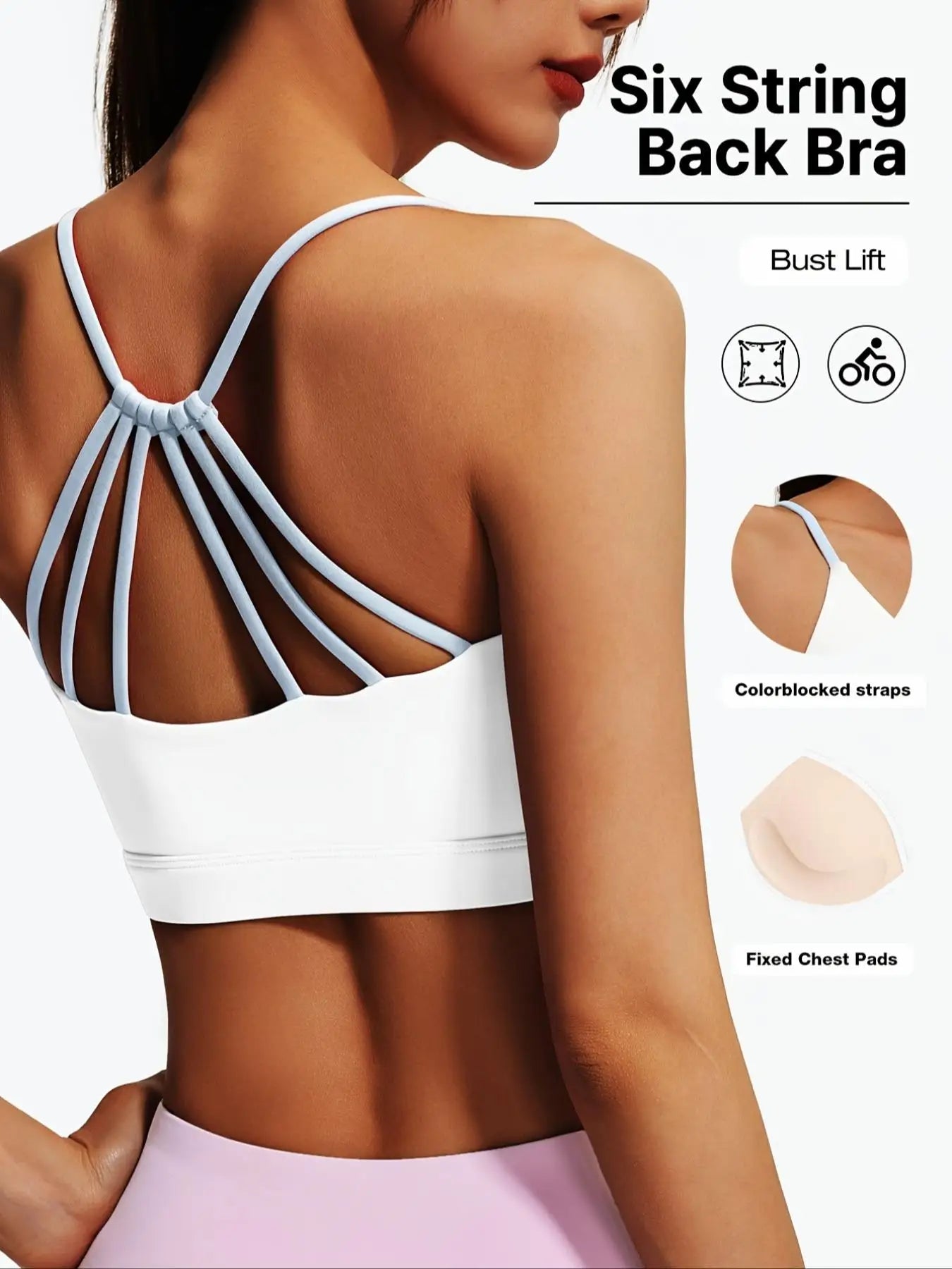Six String Backless Sports Bra