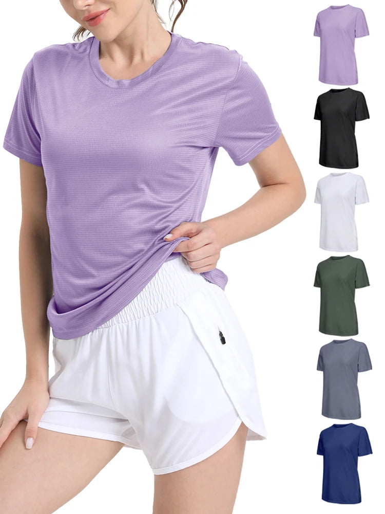 Women's Solid Color Ultralight Quick-Dry Sport T-Shirt
