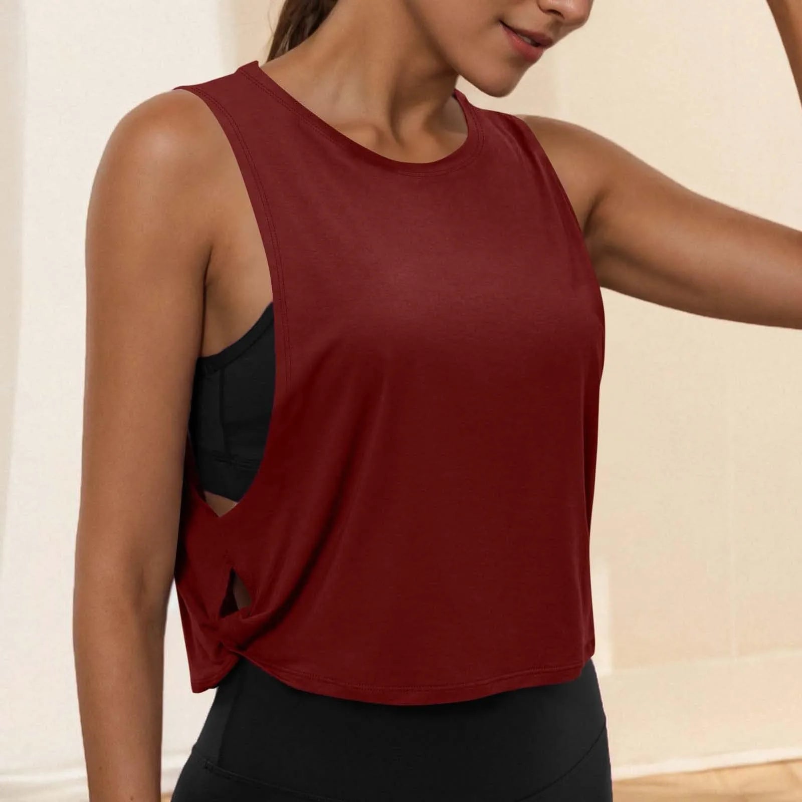 Women’s Sleeveless Yoga Crop Tank Top