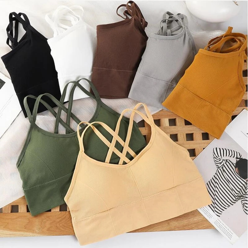 Sexy Women’s Tops Back Cross Strap Tank Top Sports Bra