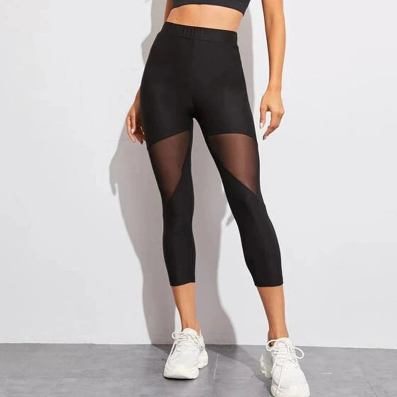 Women’s Leggings Gothic Insert Mesh Design Trousers