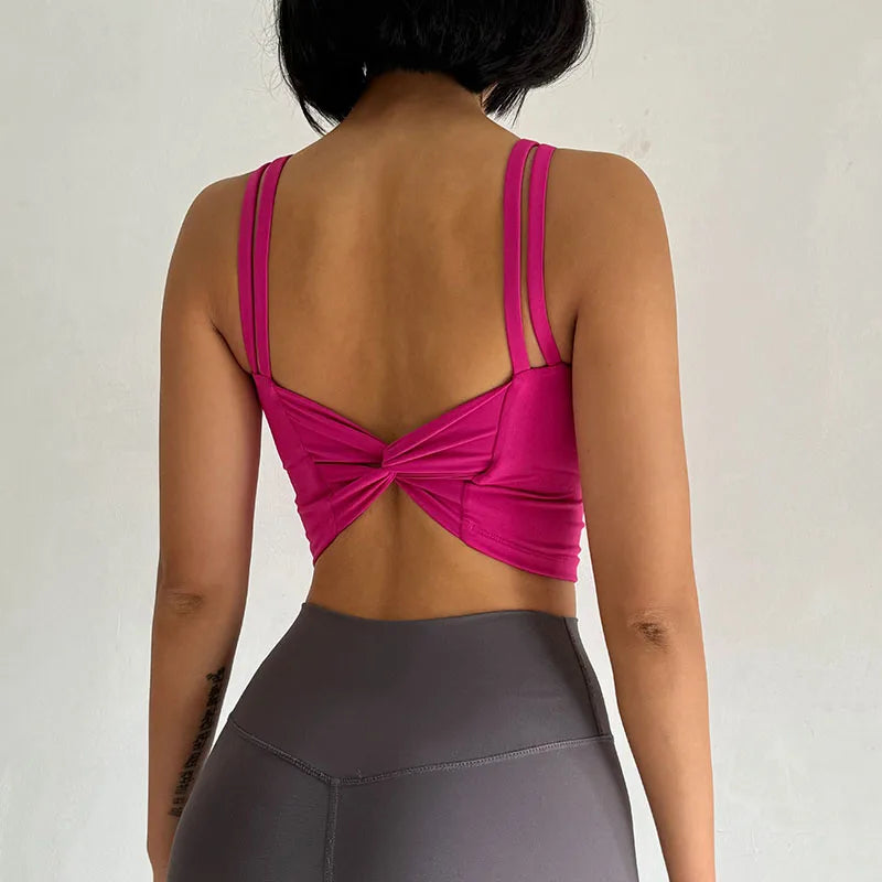 Knotted Back Sports Bra