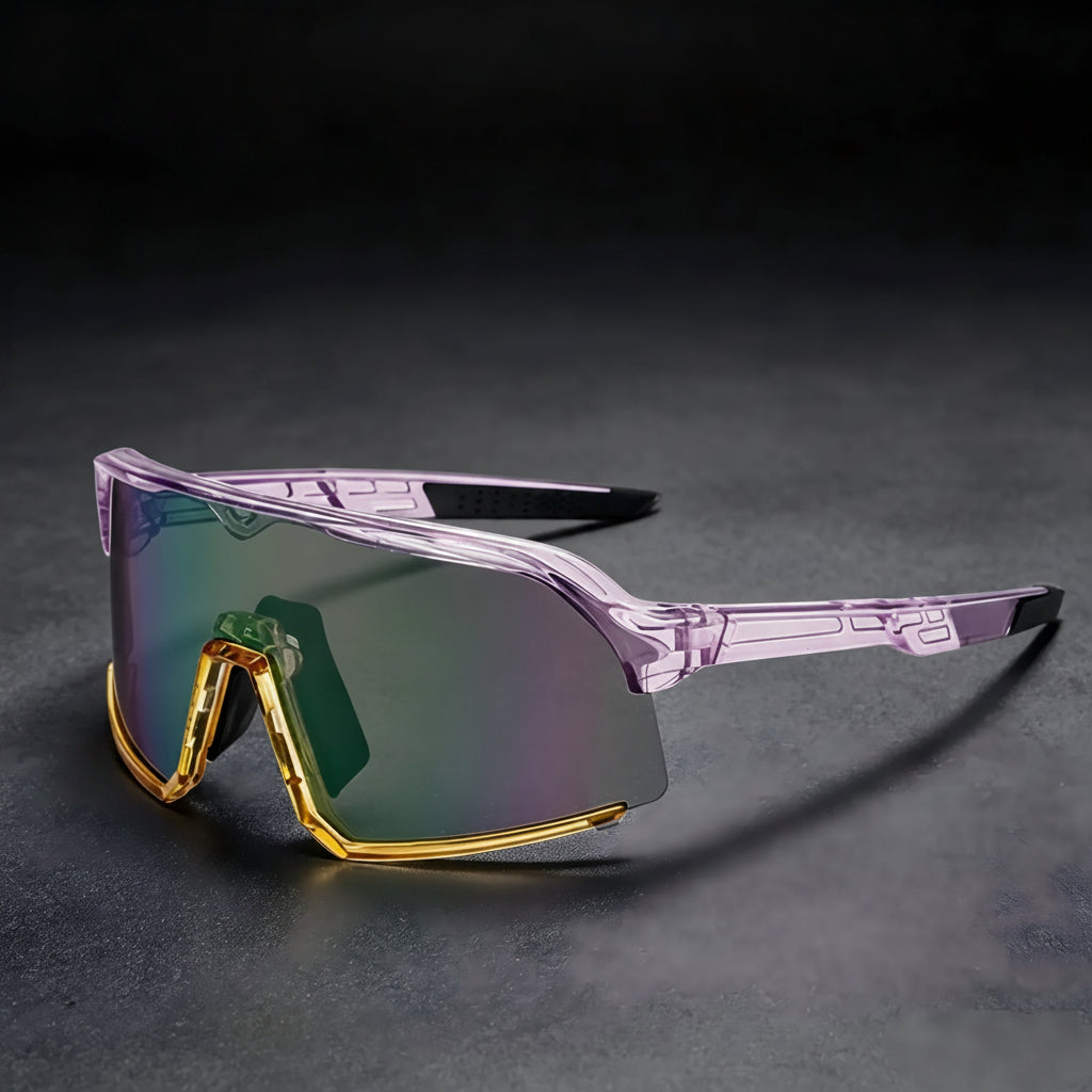 Oversized One-Piece Cycling Sunglasses UV400 – Anti-Reflective Bike Eyewear for Women & Men