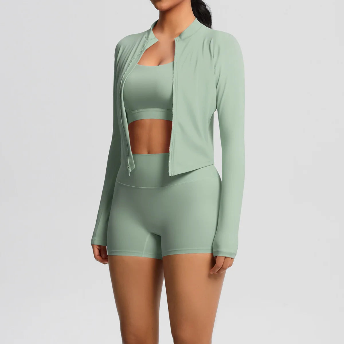 3-Piece Gym Set Breathable High Waist Fitness Suit