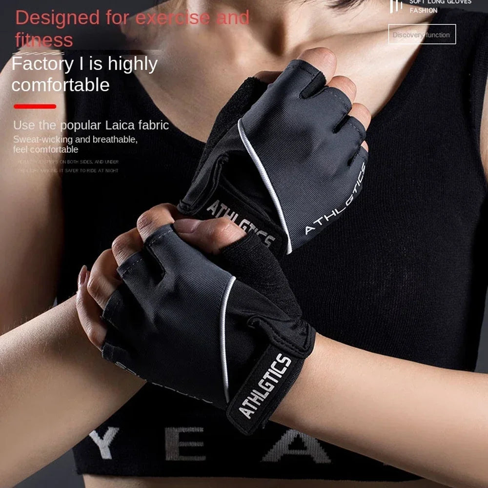 1Pair Breathable Fingerless Cycling & Gym Gloves