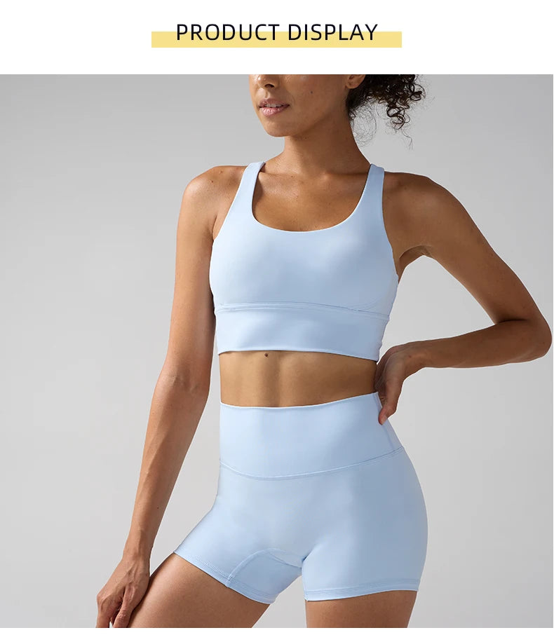 2-Piece Solid Color Women Gym Yoga Set