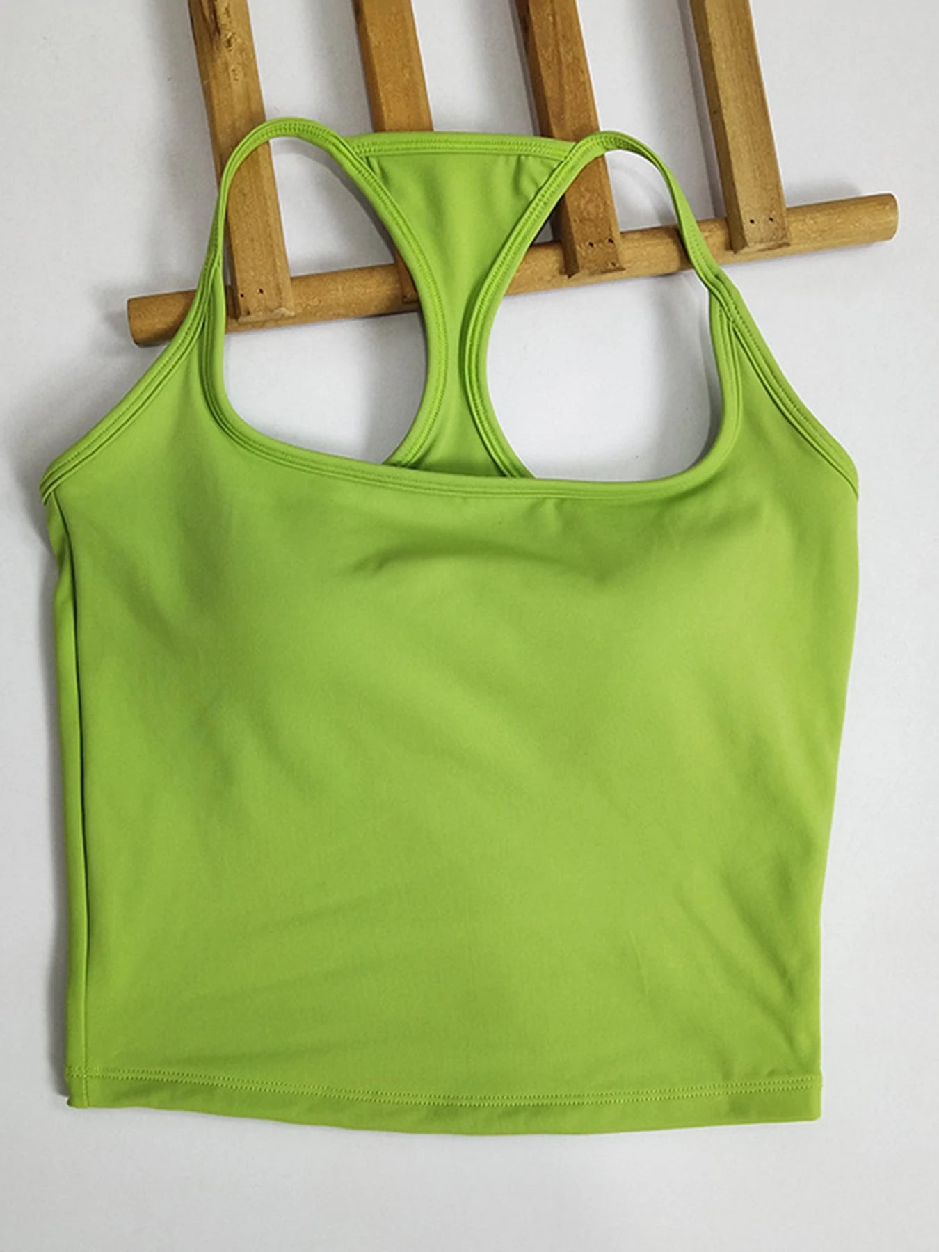 Color-Blocked Thin-Strap Backless Yoga Tank Top