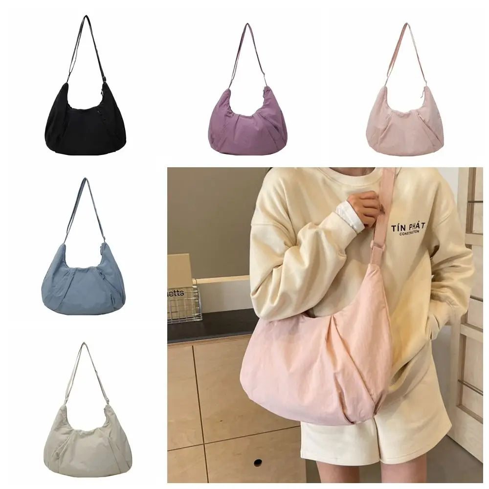 Korean-Style Nylon Underarm Dumpling Bag
